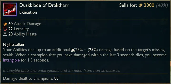 duskblade of draktharr lol arena prismatic item